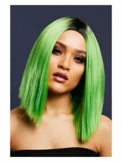 Smiffys Fever Kylie Wig, Two Toned Blend, Lime Green
