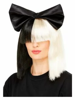 Smiffys Two Tone Popstar Wig, Black & White