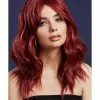 Smiffys Fever Ashley Wig, Two Toned Blend, Ruby Red