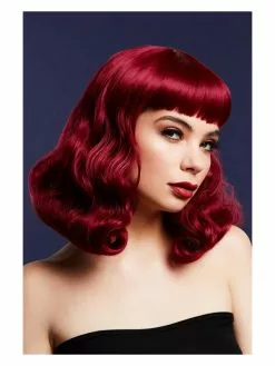 Smiffys Fever Bettie Wig With Short Fringe, Plum