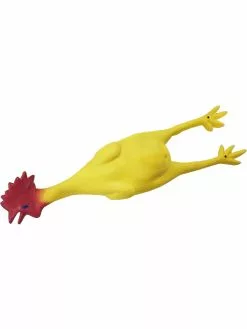 Smiffys Plucked Rubber Chicken, Yellow