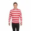 Bristol Novelty Striped Shirt Mens (Red & White) -Wigs Shop AC175
