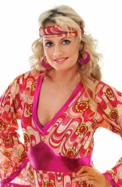 Bristol Novelty Pink Mod Glitter Earrings