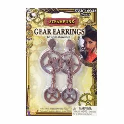 Bristol Novelty Steampunk Gear Earrings