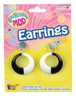 Bristol Novelty Mod Earrings Black/White