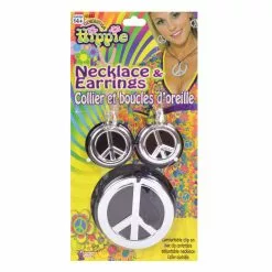 Bristol Novelty Peace Sign Necklace & Earrings