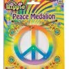 Bristol Novelty Rainbow Peace Medallion Necklace -Wigs Shop BA548