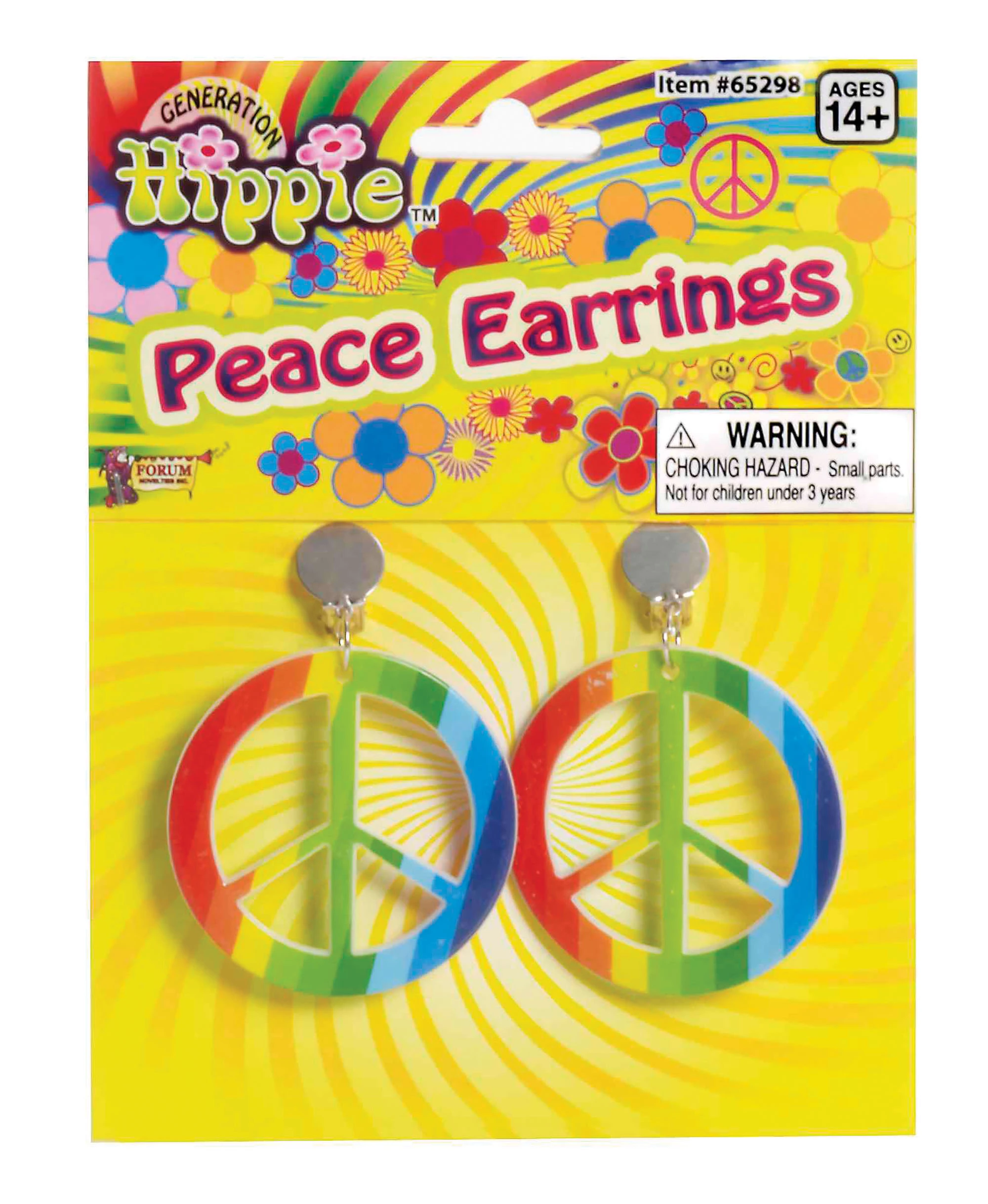 Bristol Novelty Rainbow Hippy Earrings 3 Bristol Novelty Rainbow Hippy Earrings