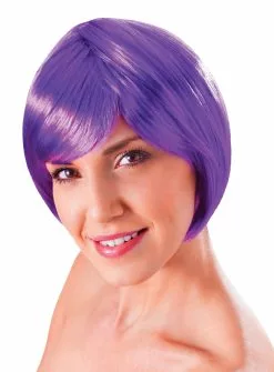 Bristol Novelty Flirty Flick Wig Neon Purple
