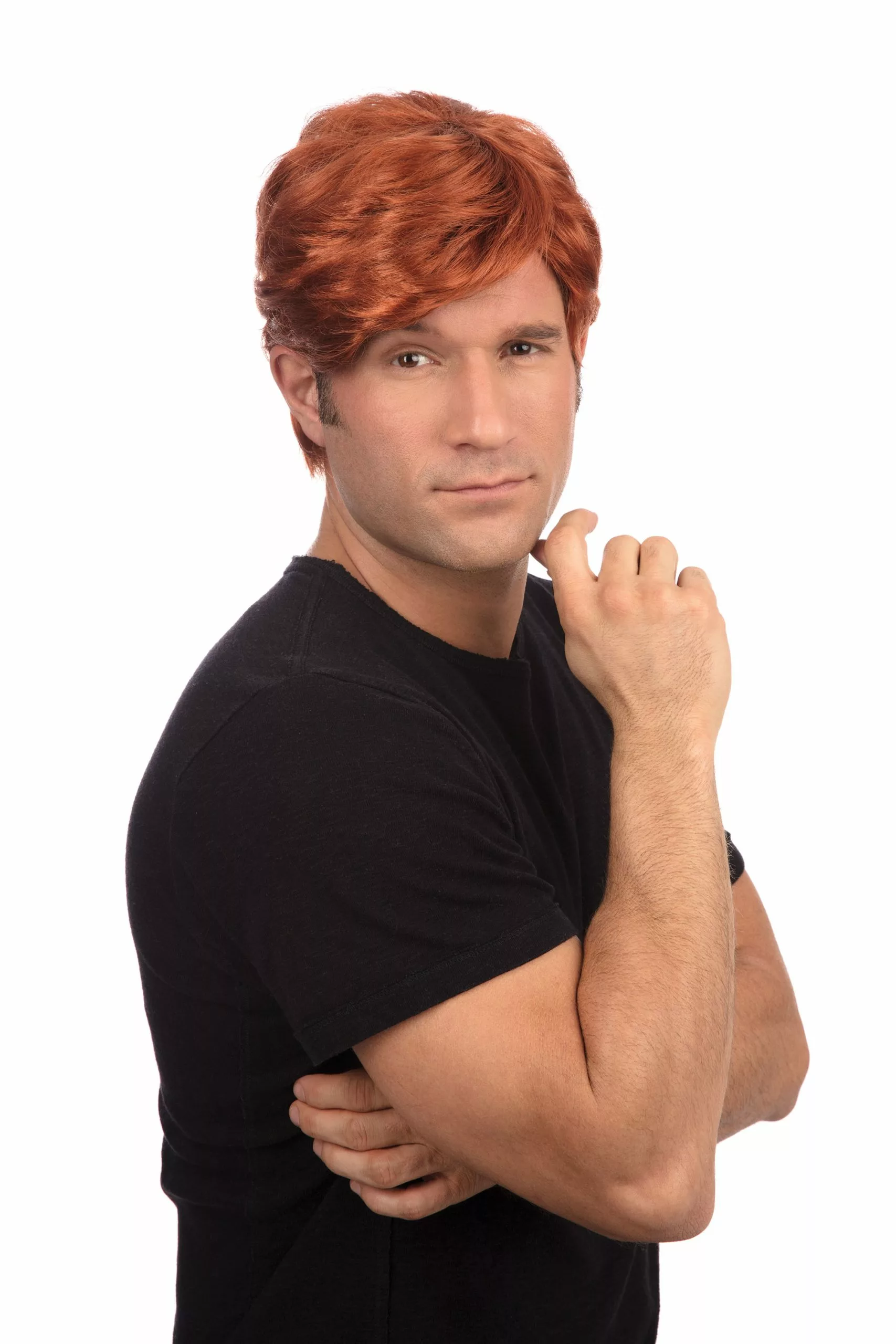 Bristol Novelty Mens Side Parting Wig (Ginger) 3 Bristol Novelty Mens Side Parting Wig (Ginger)