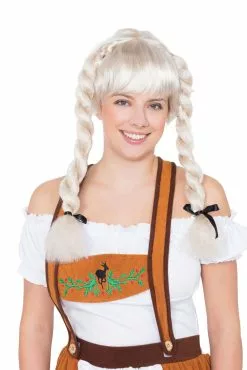 Bristol Novelty Fraulein Pigtail Wig (Blonde)